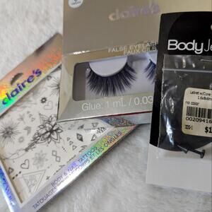 Claire's Bundle, Lashes, Lebret, Body and nail tattoo.
